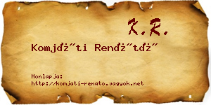Komjáti Renátó névjegykártya