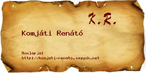 Komjáti Renátó névjegykártya